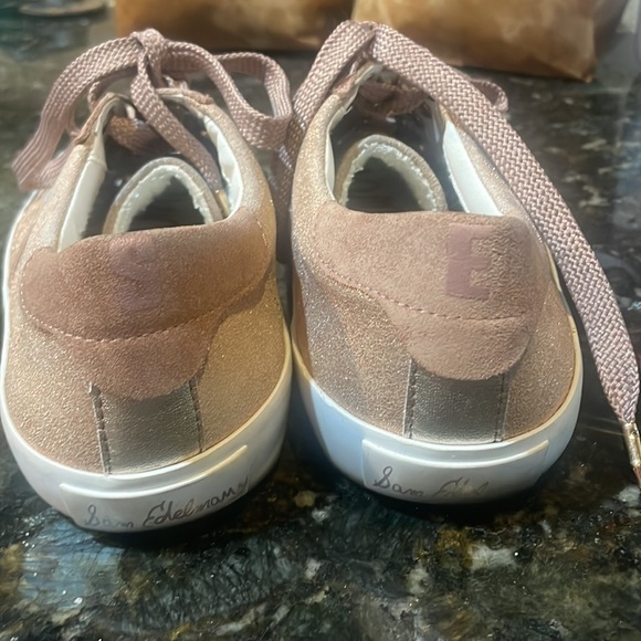 Sam Edelman Blush shimmery Sneakers! Size 8.5 - Picture 6 of 12